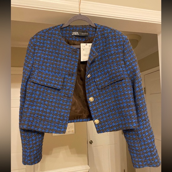 Zara textured houndstooth Blazer - Picture 8 of 11